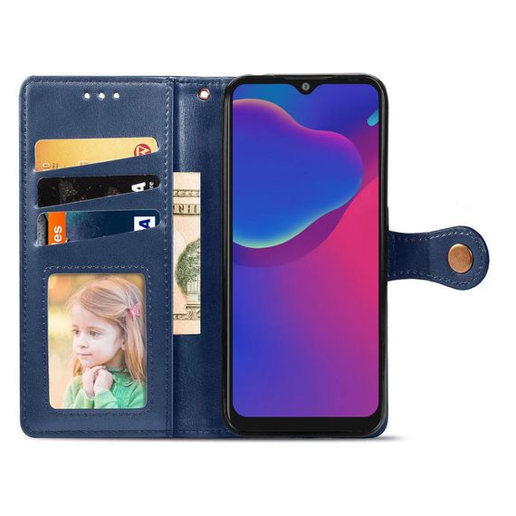 Шкіряний чохол-книжка GETMAN Gallant (PU) для ZTE Blade V2020 Smart Штучна шкіра, Слот для візитки, Синій | Зображення 3