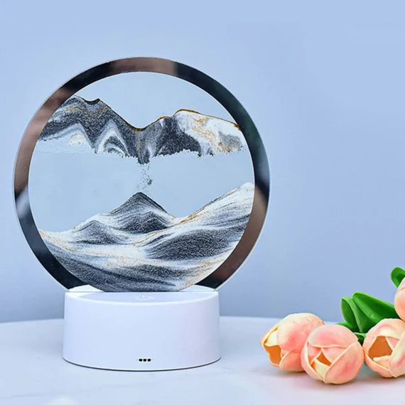 Настольная LED лампа ночник RGB Песочные часы 3D Sandscape. Картина Подвижный песок | Зображення 6