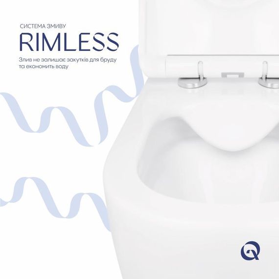 Унитаз подвесной Qtap Jay безободковый с седалием Soft-close QT07335176W | Зображення 4