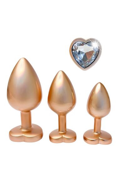 Набір анальних іграшок GLEAMING LOVE MATTE GOLD PLUG SET | Зображення 2