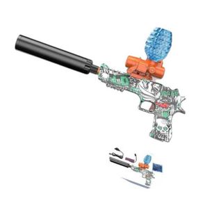 Пистолет игрушечный с прицелом и глушителем стреляет орбизами MH 1504-2 Зеленый с белым