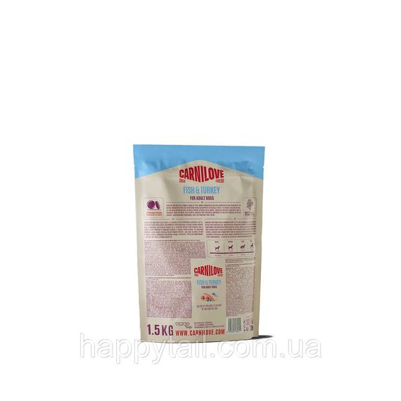 Беззерновий сухий корм Carnilove True Fresh для дорослих собак риба та індичка 1.5 кг (арт. 173745) | Зображення 1