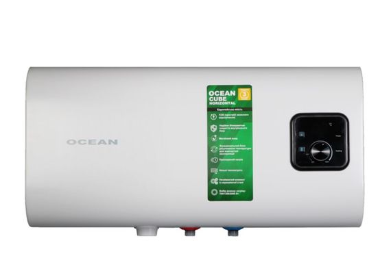 Водонагрівач Ocean CUBE-HORIZONTAL 50 л, 2,0 кВт, "мокрий" ТЕН, горизонтальний, прямокутний, білий (RZF50D-4 ET+WT)