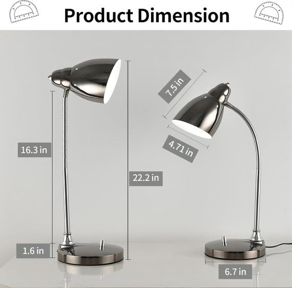 Настільна лампа CELYST E27 LED 12W, ретро лампа з гнучким гусаком, офісна, для читання, навчання | Зображення 4