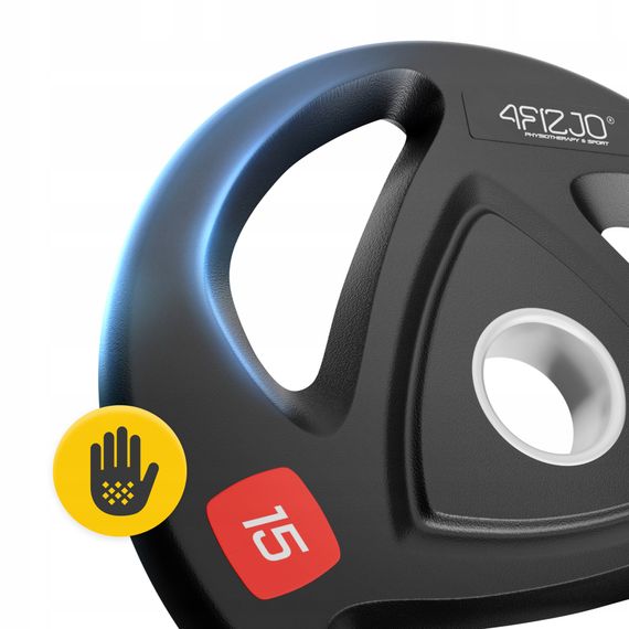 Диск олімпійський 4FIZJO 2 x 15 кг 51 мм металевий, прогумований Black (P-5905973401272) | Зображення 1