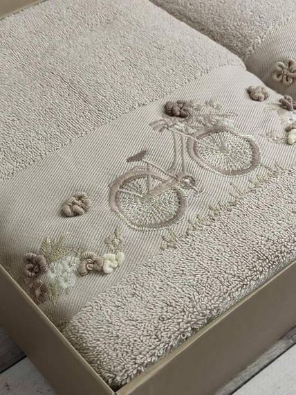 Полотенца Pupilla Elanur bike gul Пенье набор 2шт