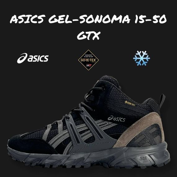 Чоловічі зимові кросівки  ASICS Gel-Sonoma 15-50 GTX High Black Grey Fur , В'єтнам 45 25 | Зображення 1