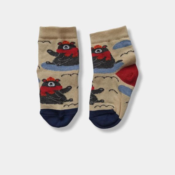 Носки для малышей с рисунками Twinsocks р-14-16(19-25) голубые, бежевые, зеленые, красные Молочный