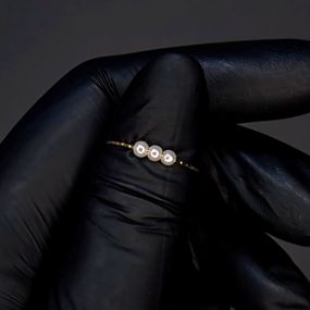 Кольцо #55 для фото ногтей (маникюра) цвет золото