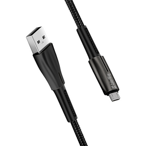 Кабель USB MicroUSB ColorWay CW-CBUM035-BK 2,4A плетений шнур 1м чорний