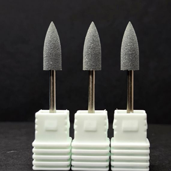 Сірий силіконовий полірувальник кутикули конусний (середній)