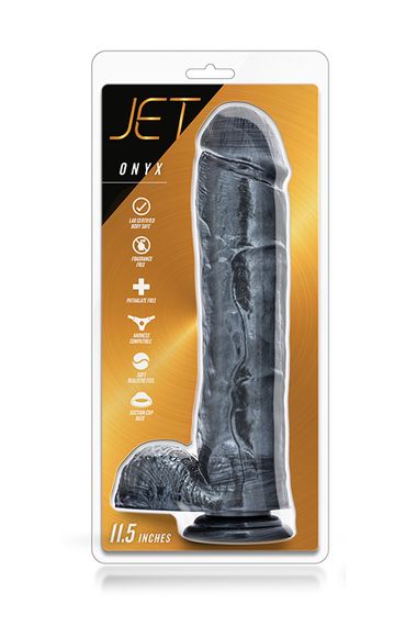 Фалоімітатор JET ONYX CARBON METALLIC BLACK, Черный | Зображення 1