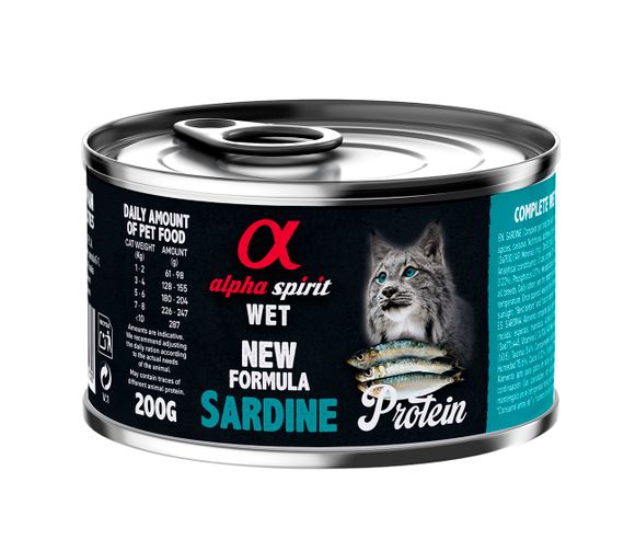 Корм Alpha Spirit Sardine for Adult Cats влажный с сардиной для взрослых котов 200 гр