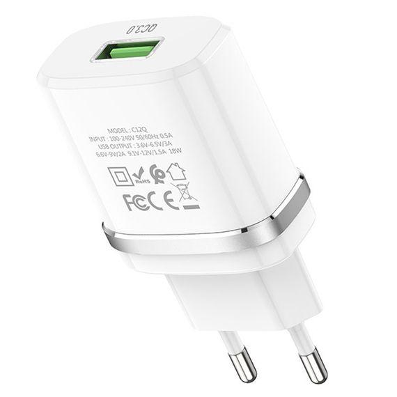 СЗУ Hoco C12Q Smart QC3.0 (1USB/3A) | Зображення 1