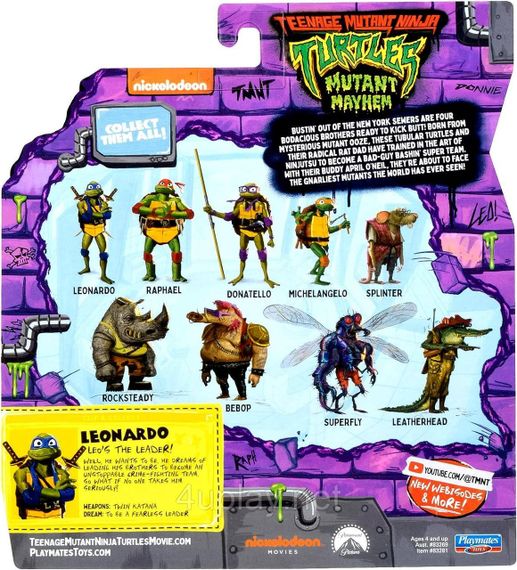 Фігурка Черепашки-ніндзя Леонардо 11,5 см Teenage Mutant Ninja Turtles Mutant Mayhem 4.5” Leonardo TMNT Оригінал | Зображення 6
