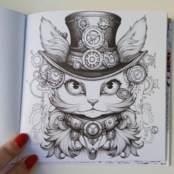 Розмальовка антистрес  Steampunk 160Х160 см, 24 аркуші, тверда обкладинка | Зображення 4