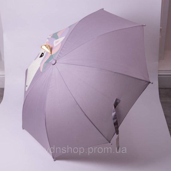Класична дитяча парасолька-тростина механічна з поліестеру міцна надійна 8 спиць діаметр 89 см Фіолетовий HP-23-12V