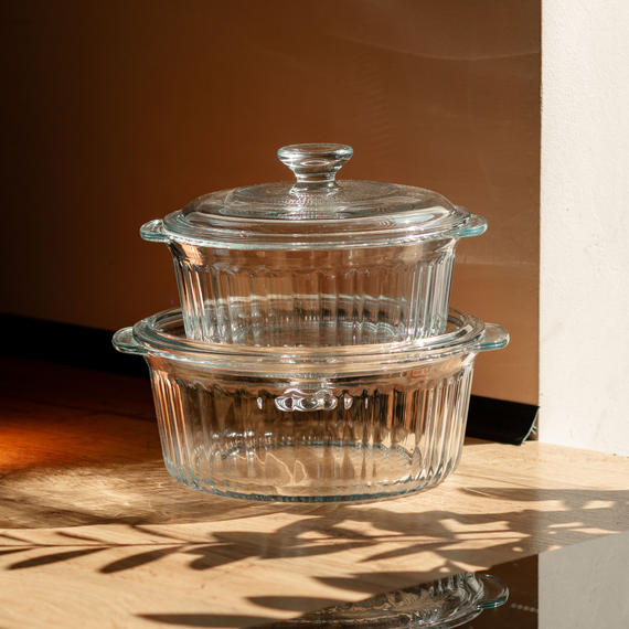 Форми для запікання набір 2 шт скляні з кришками круглі HP-34-26 | Зображення 5