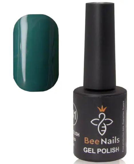 Гель-лак для ногтей Bee Nails 083 (глубокий сине-зеленый) 8мл | Зображення 1