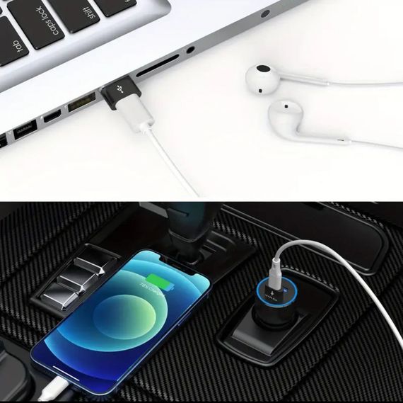 Переходник с USB на Type-C OTG, USB Type-C. Чёрный | Зображення 4