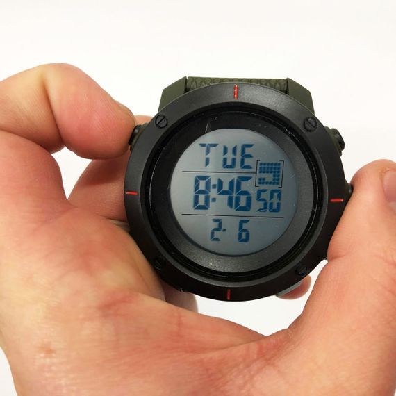 Годинник наручний чоловічий SKMEI 1213AG ARMY GREEN BIG SIZE, брендовий чоловічий годинник. Колір: зелений | Зображення 8