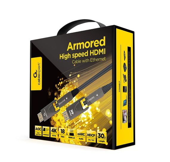 Кабель Cablexpert CCAP-HDMIDD-AOC-30M, HDMI-A/D на A/D V.2.0, вилка/вилка, 30 м | Зображення 2