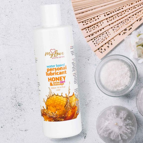 2в1 лубрикант та масажний гель - MyLove Aroma Series Intim&Massage Honey, 300 мл Sex Aura | Зображення 2