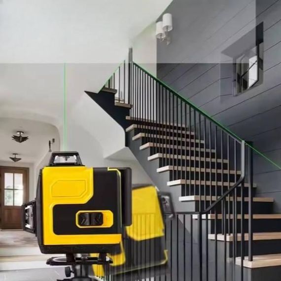 Лазерний рівень акумуляторний 16 ліній KRAFFTEC Чорний з жовтим