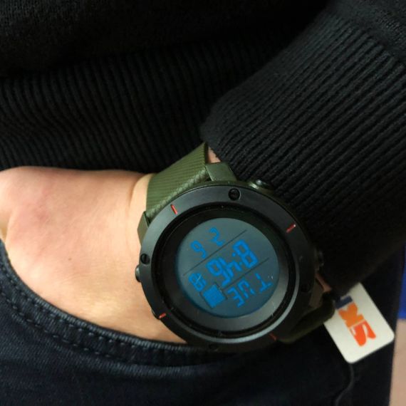 Годинник наручний чоловічий SKMEI 1213AG ARMY GREEN BIG SIZE, брендовий чоловічий годинник. Колір: зелений | Зображення 1