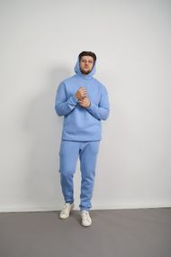 Чоловічий теплий спортивний костюм колір світло-блакитний р.S 444058