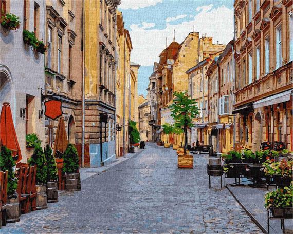 Картина за номерами "Вулички Львова" KHO3594 40х50 см