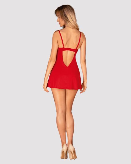 Сорочка Obsessive Ingridia chemise Красная XL/2XL | Зображення 7