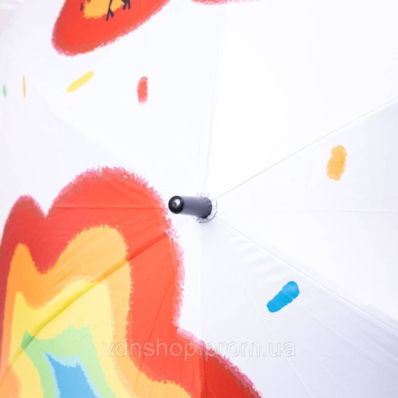 Парасолька дитяча механічна елегантна з принтом міцна надійна з поліестеру діаметр 90 см Білий HP-23-13W | Зображення 3