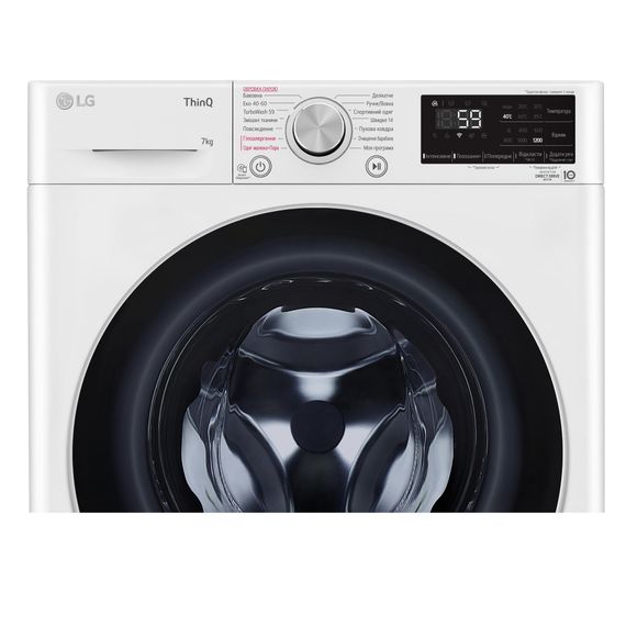 Пральна машина LG  фронтальна, 7кг, 1200, A+++, 48см, дисплей, пара, інвертор, білий (F2V5HS1WW) | Зображення 9