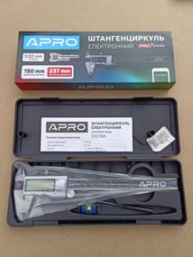 Штангенциркуль електронний 150 мм металевий корпус (батарея 1,5В) APRO
