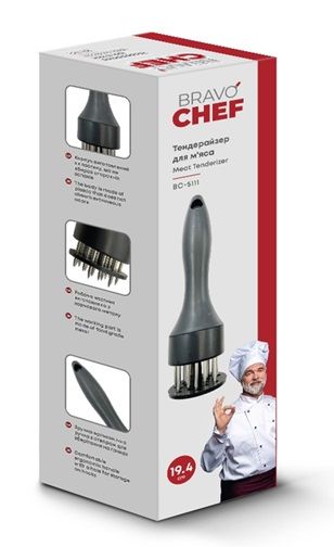 Тендерайзер для відбивання м'яса Bravo Chef BC-5111 19.4 см чорний | Зображення 3
