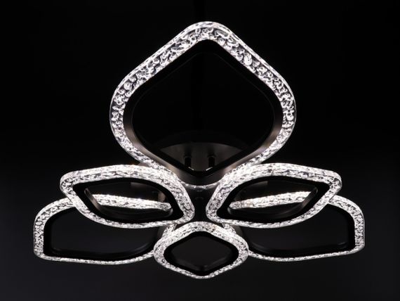 Люстра світлодіодна стельова LED світильник для квартири на стелю лед з пультом 25742 Чорний 10х62х62 см. | Зображення 4