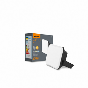 LED Прожектор 10W 5000К 220V чорний VLE-F3-0105B F3 Videx