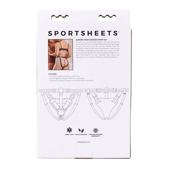 Трусики для страпонів Sportsheets Aurora High Waisted чорні sexstyle | Зображення 4