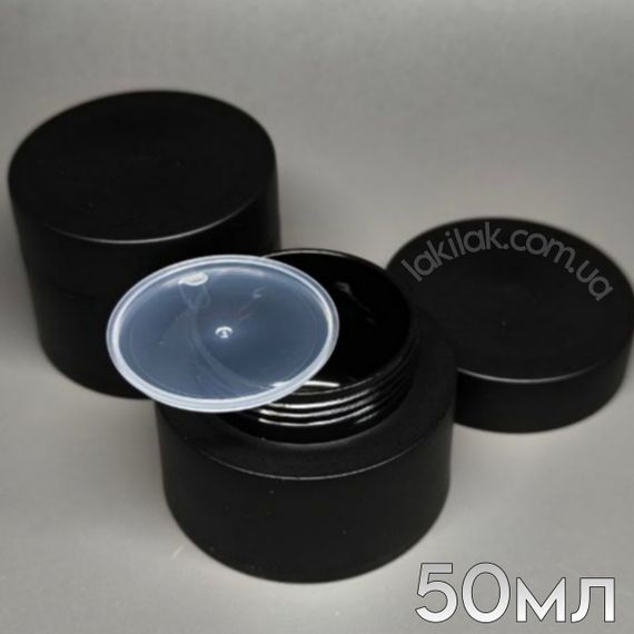Баночка для гелю пластик (з заглушкою) чорна 50мл