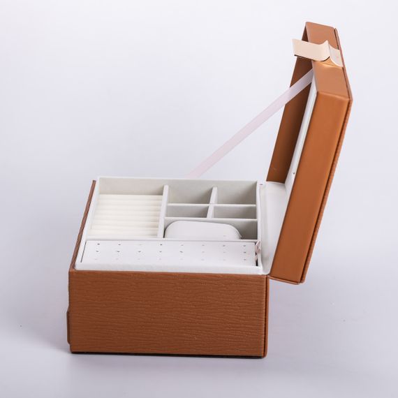 Скринька для прикрас з еко шкіри 2 яруси органайзер для ювелірних виробів | Зображення 5