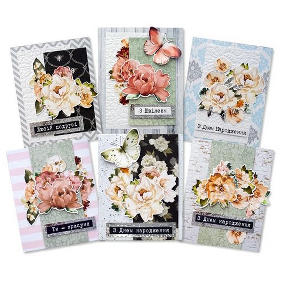 Набір для створення вітальних листівок "Where beauty lives" FDGCK-047, 6 шт