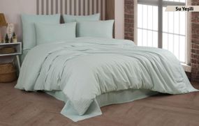 Постільна білизна Cotton Shine Stripe Satin 200х220 Su Yesili