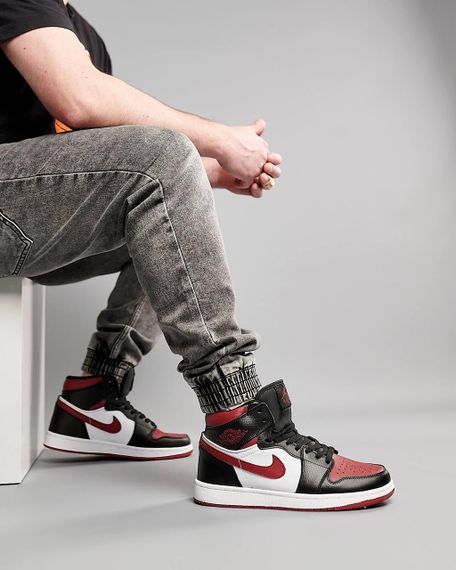 Чоловічі кросівки N-ike Air Jordan 1 High Black Wine White  весна / літо / осінь 44 28.0 см | Зображення 3