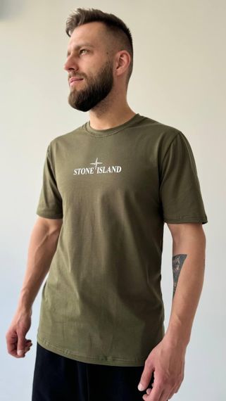Футболка Stone Island колір хакі | Зображення 5