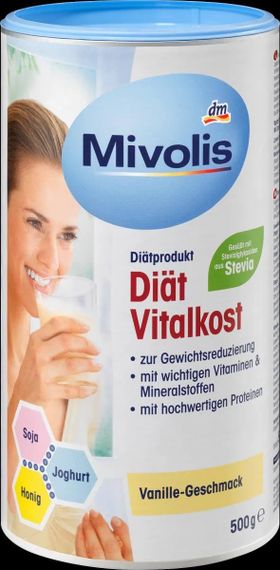 Mivolis "Диетический белковый коктейль" с аминокислотами, белками и витаминами, вкус ваниль, 500 г.