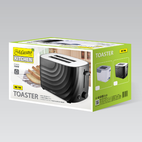 Тостер 700W MR-706-BLACK Maestro | Зображення 1