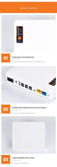 Блок безперебійного живлення 20800mAh 18W UPS для роутера, оптичного терміналу (ONU), камер відеоспостереження | Зображення 3
