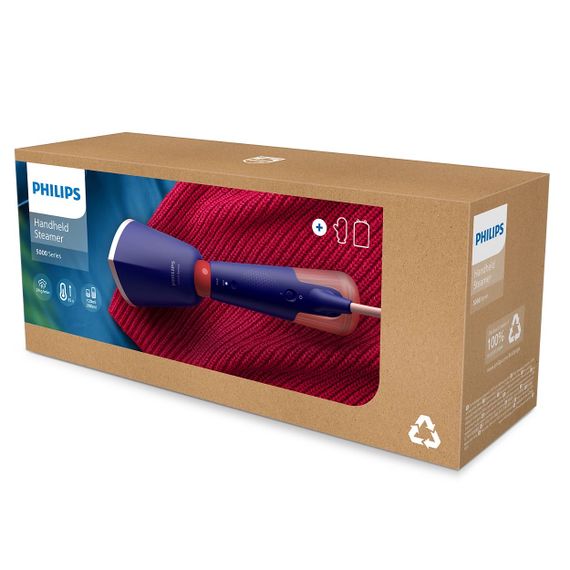 Відпарювач Philips компактний Series 5000, 1400Вт, 120мл, паровий удар -24гр, складана ручка, чохол-рукавичка, колимок, пластик, синій (STH5030/20) | Зображення 6