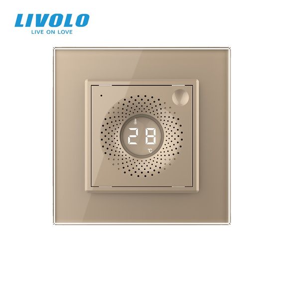Термометр-гігрометр LIVOLO, 230В, золотий | Зображення 1